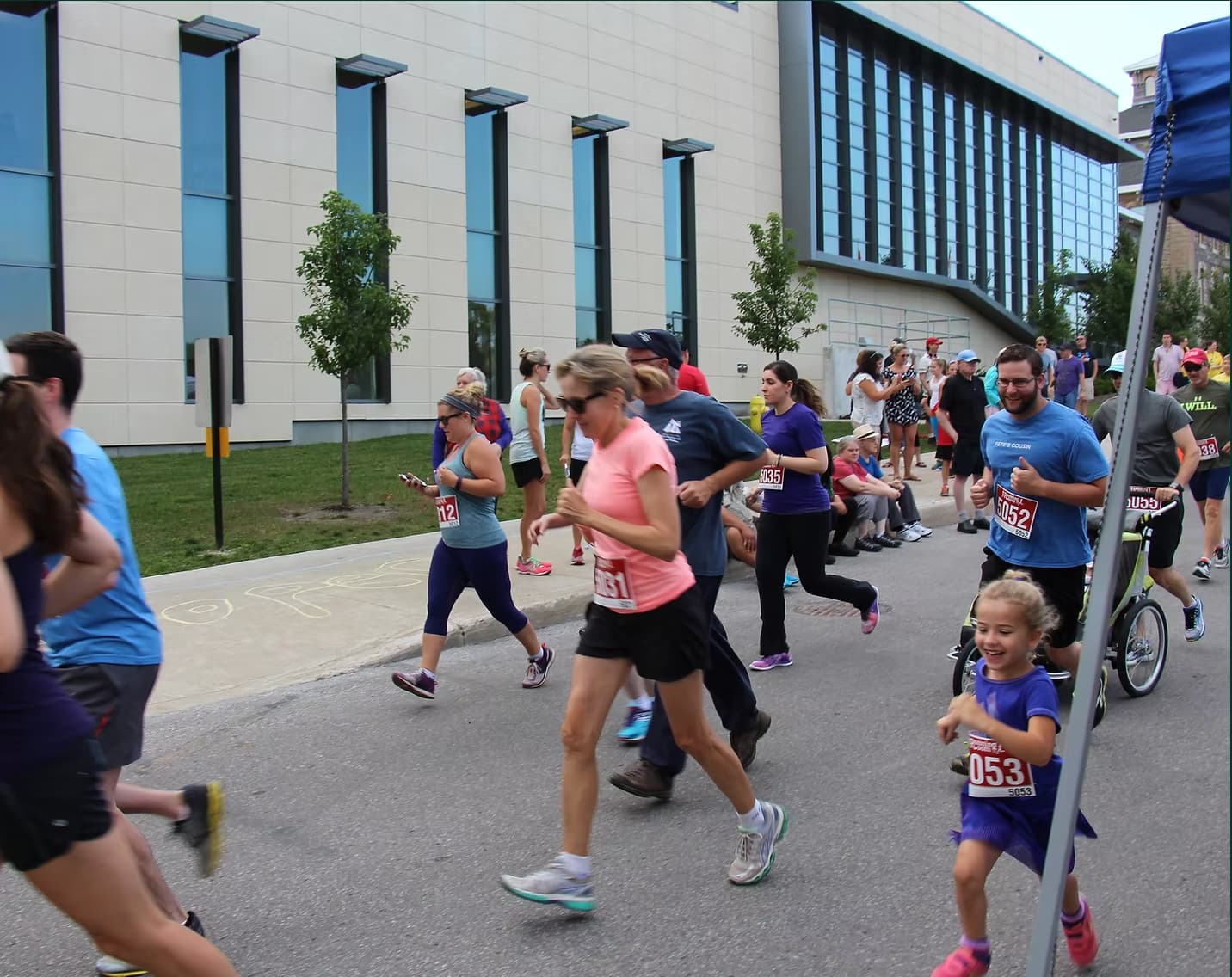 A group of runners in a race.