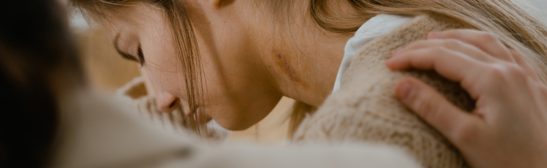 a person being soothed by someone else