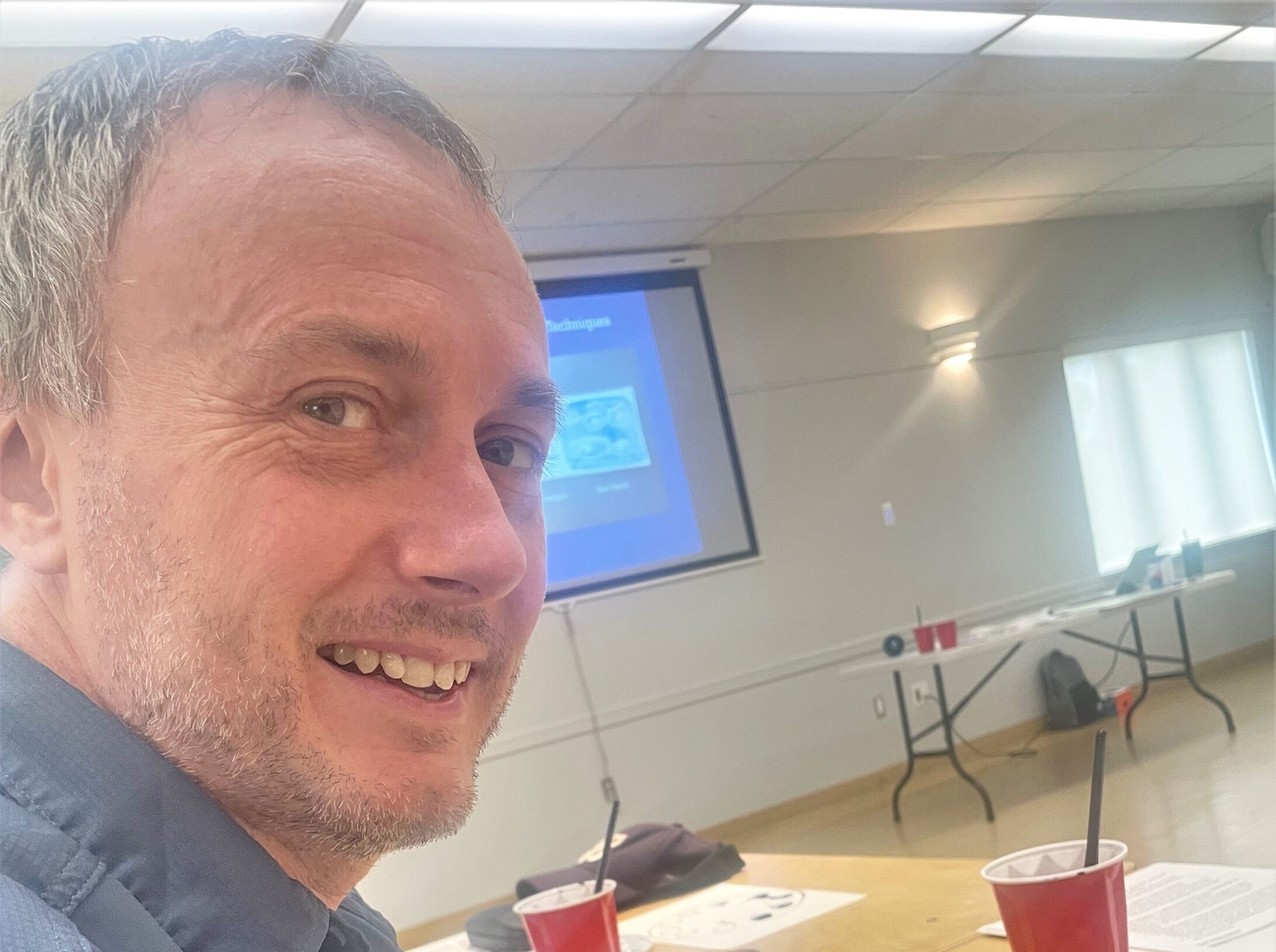 Greg at a painting class