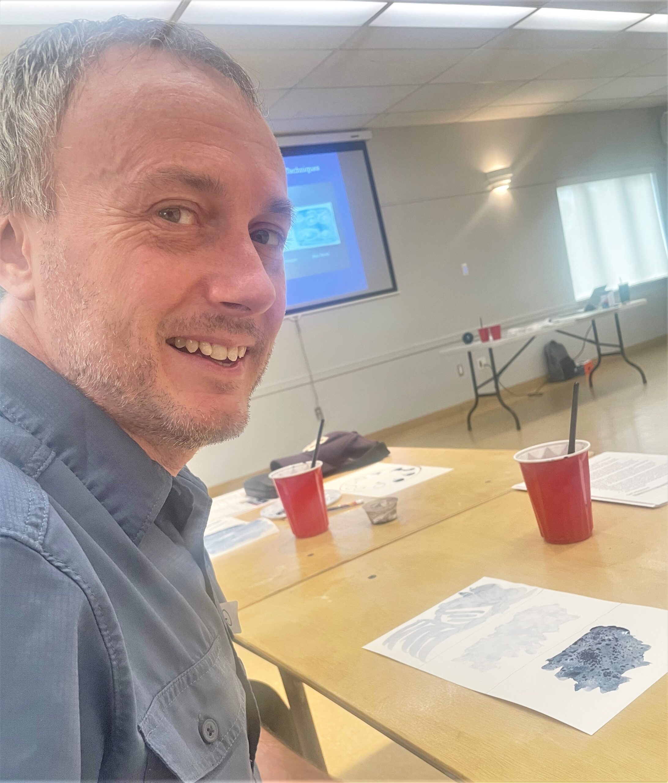 Greg at a painting class