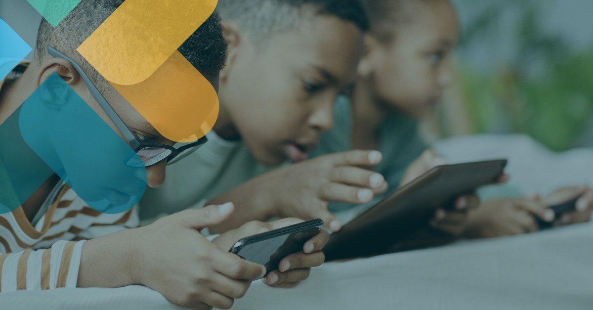 Children on tablets